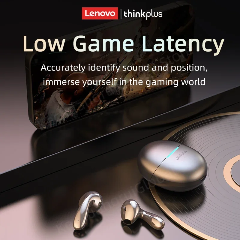 2025 Original Lenovo LP48 TWS Earphone Wireless Bluetooth 5.4 Headset Half In Ear Noise Reduction Free EarBuds For Huawei iPhone 3