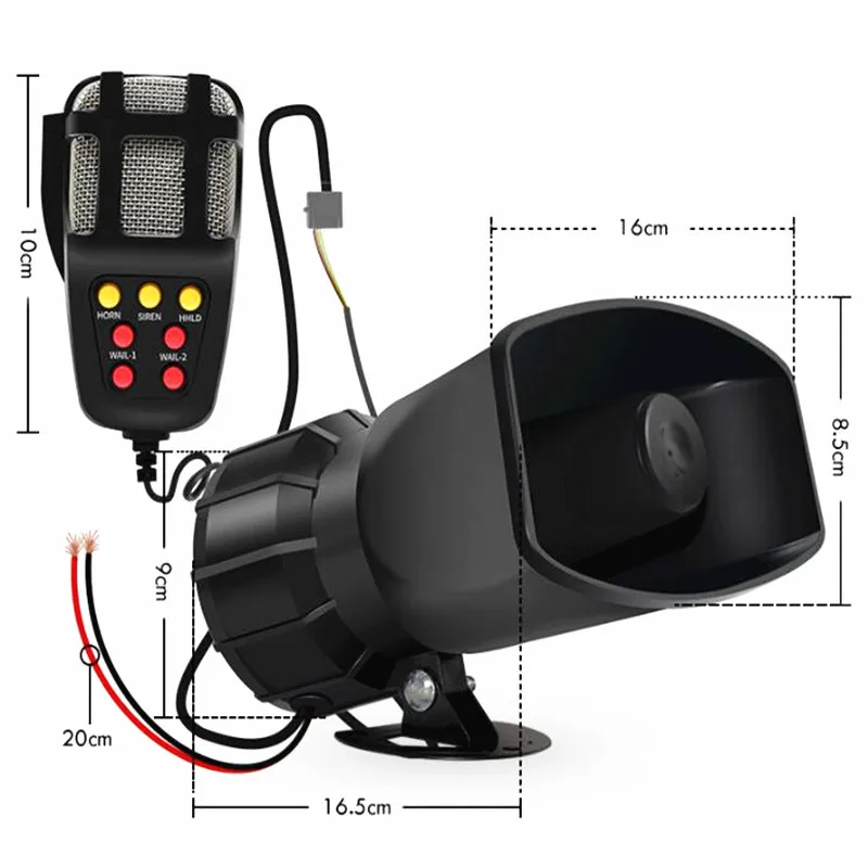 60w Car Multitone&claxon Warning Horn Motorcycle Police Siren Air Horn