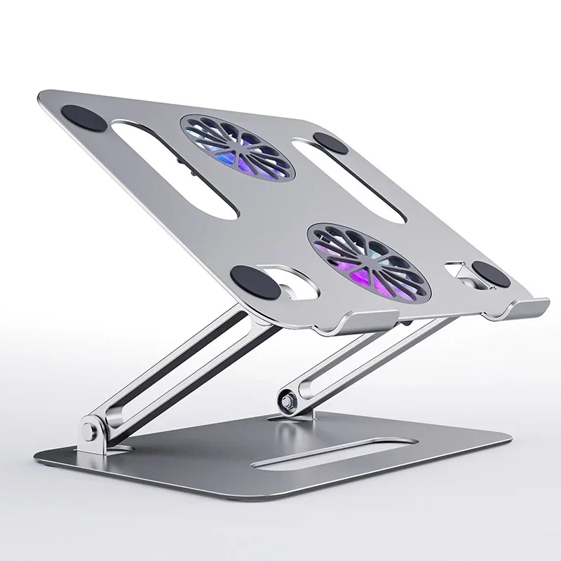 

Adjustable Laptop Stand With Cooling Fans Base Support Laptop Table For Bed Folding Notebook Holder Stand Laptop Cooling Bracket