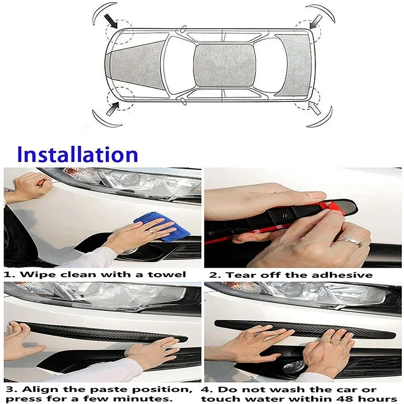 Universal Anti-Collision Car Door and Bumper Protector Set - 2-Pack Rubber Guard Strips