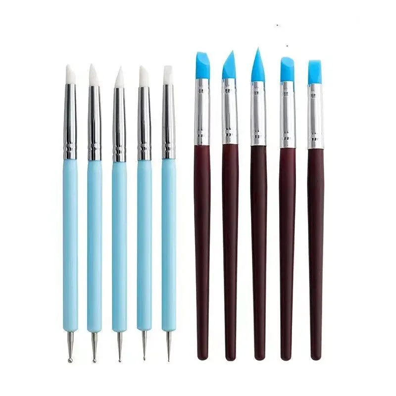 Double-ended Dotting Tools Set Nail Art Embossing Tools Pottery Craft Art Silicone Brushes Pottery Clay Accessories 5pcs/set pottery tools clay sculpting tools pottery sculpting tools clay craft tool mandala dotting tools