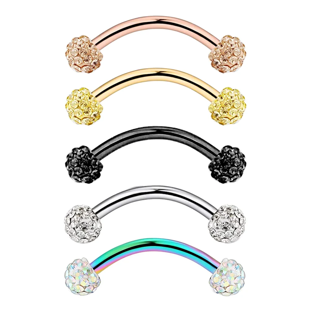 Eyebrow Banana Piercing Ring Curved Barbell Lip Ring Snug Daith Helix