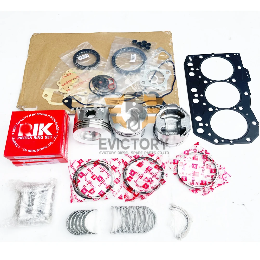 

For Yanmar 3D82AE 3TNE82 3TNE82A Oversize Piston and ring +0.50 gasket bearing