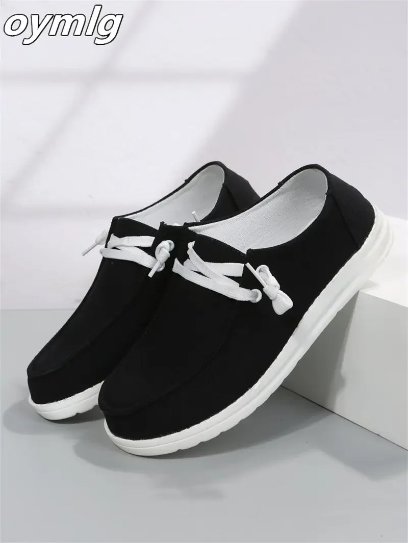 New Lazy Shoes 2024 Fall Large Size Casual Shoes Flat Bottom Overfoot Loafers Shallow Mouth Women's Shoes