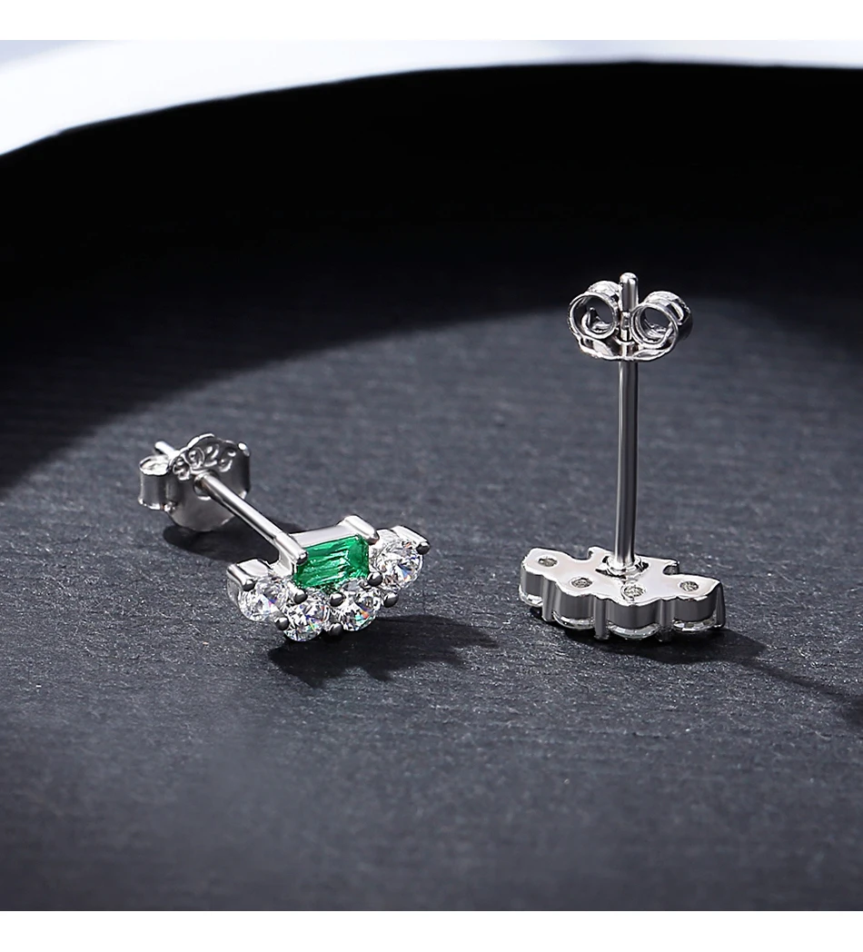 Piccoli orecchini a bottone in argento sterling per donna, minuscoli zirconi cubici rotondi, accessori di lusso originali certificati_voghion.com