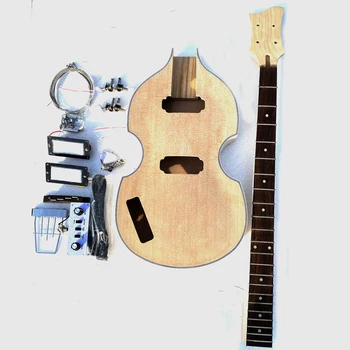 DIY 일렉트릭 베이스 기타 키트, 바이올린 베이스, 왼손으로 직접 구성