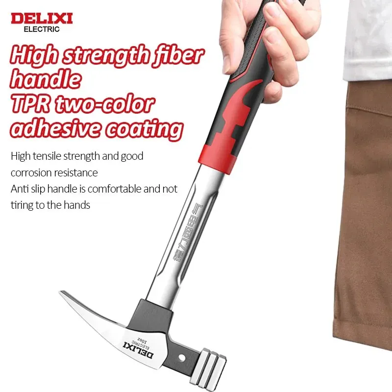 DELIXI ELECTRIC Claw Hammer Woodworking Hammer Nail Up Tool Multi-functional High Carbon Steel,claw hammer