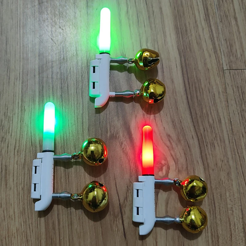 1PC Bell Double Headed Throwing Rod Fishing Electronic Rod Light Luminous Stick Flash LED Removable Waterproof Night Tackle