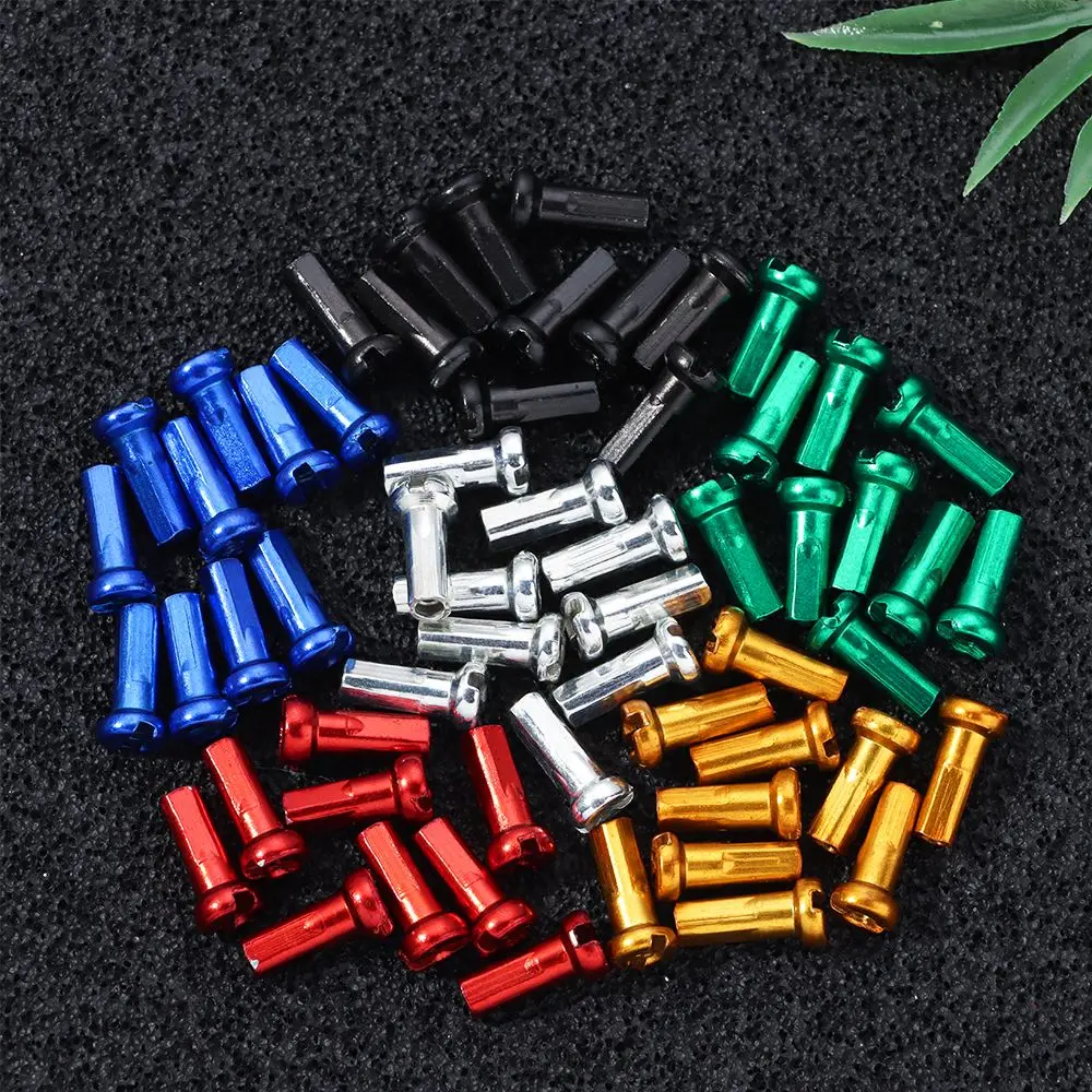 10/20/50pcs Outdoor Alloy Anodized 14mm Cycling Spokes Nipples Multicolor Bicycle Wheel Accessories Wheel Spoke Nipples