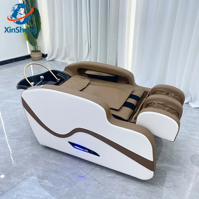 XinSheng professionnel électrique lit de Massage tête SPA Salon Table de Massage lavage des cheveux Fumigation lits Salon de coiffure meubles intelligents 1