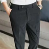 New Autumn and Winter Thick Striped Suit Pants Corduroy Casual Pants High-quality Slim Fit Business Office Formal Pants 4