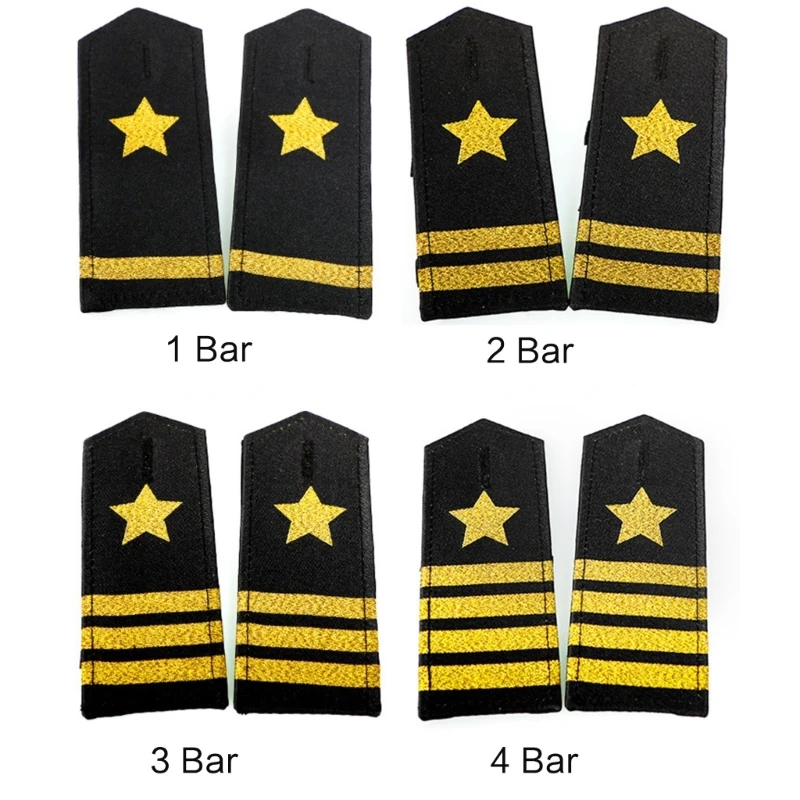 Captain Epaulettes Stripes Shoulder Accessory for Uniforms Drama Play Shoulder Board Jewelry shoulder ornaments