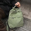 LEFTSIDE Women's 2024 Korean Fashion Small Canvas Backpack Student Back To School Book Bag Cute Travel Solid Color Back Packs 1
