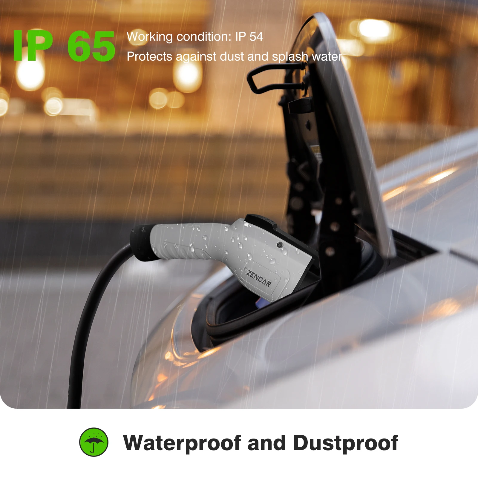 타입 2 - 타입 1 EV 케이블 젠카 IP65 TPU 32A 7KW 전기차 충전 케이블