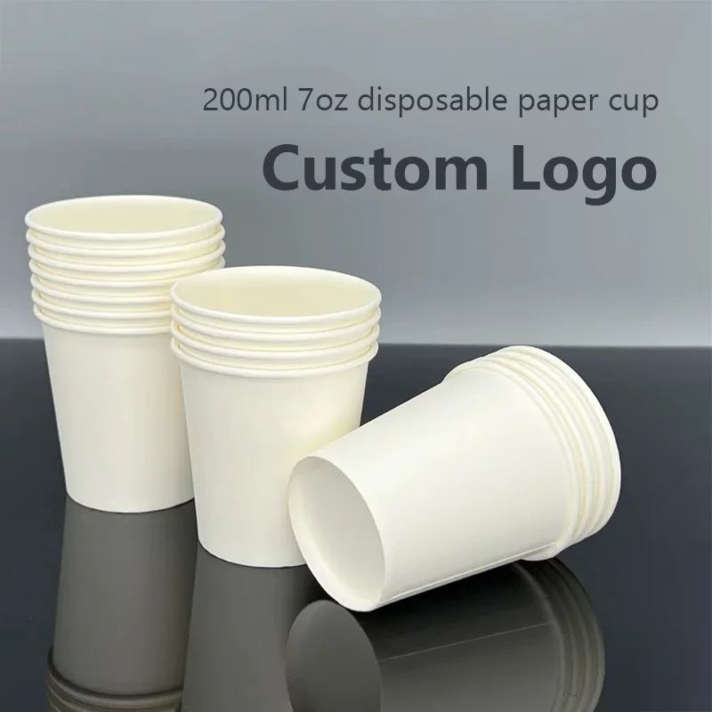 100pcs 180ml 6oz paper cups Personalized Custom，Company cups printing，Event Party Cups，Disposable Cup Custom，Custom