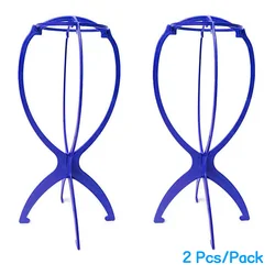 Portable Wig and Hat Display Stand Set - Pack of 2, 36cm (Blue)