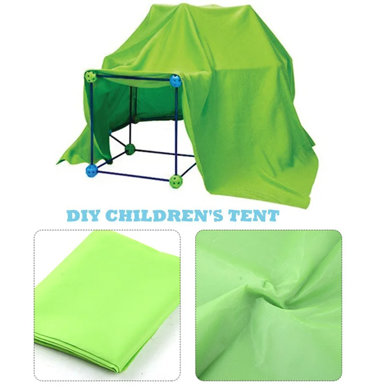 Children's Construction Toy Outdoor Toy Fort Building Kits Construction Creative Castles Tunnels Game Tent Toy for Girls Boys 4