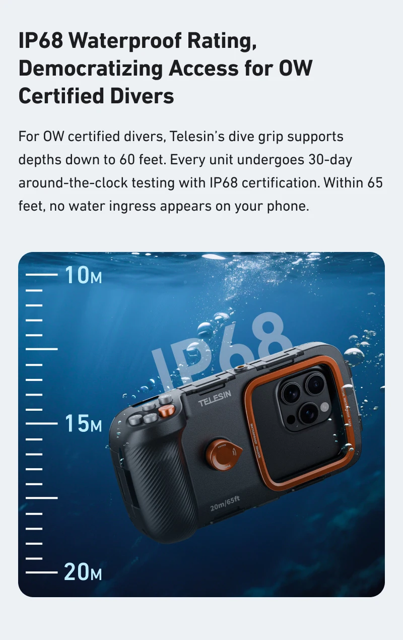 Diving Waterproof Phone Camera Shoot Hand Grip Phone Case Holder Shooting Aid Re