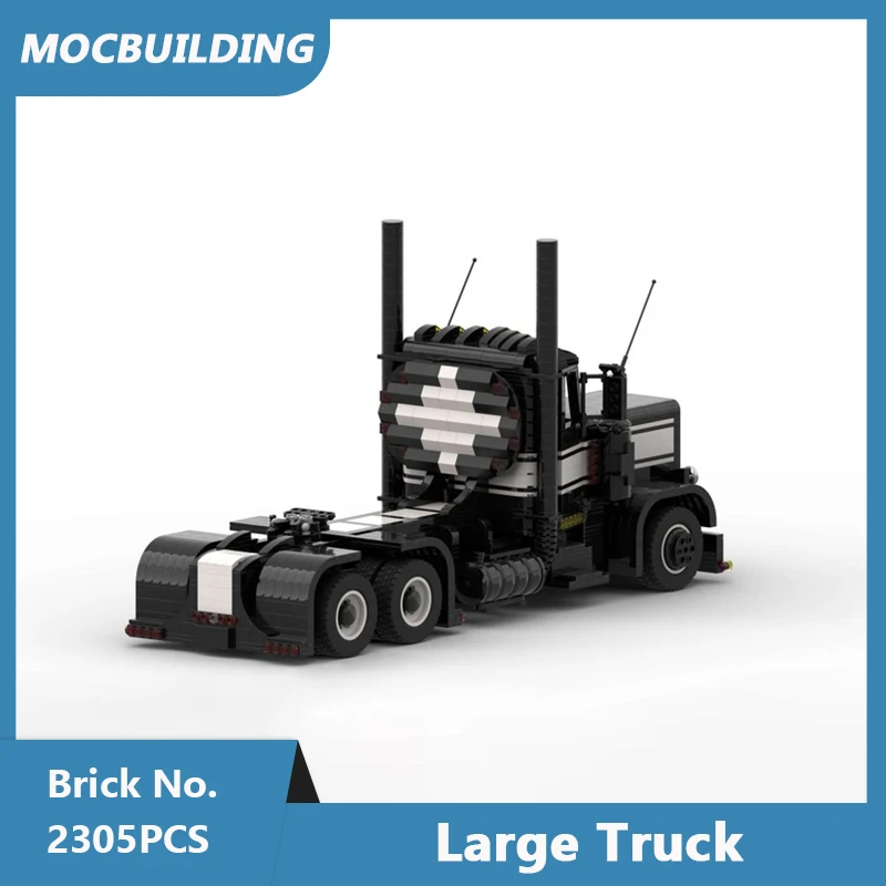 MOC-Bausteine, Willys mit Anhänger, ikonisches Geländewagen, Peterbilt 389, große LKW-Serie, zum Zusammenbauen von Ziegelsteinen, Sammlung, Spielzeug, Geschenk – Detail 19