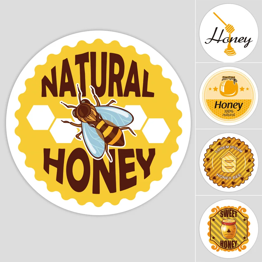 

Customized Round Honey Stickers, Custom, Oval, Honey Jar Labels, Personalised Decor Supplies