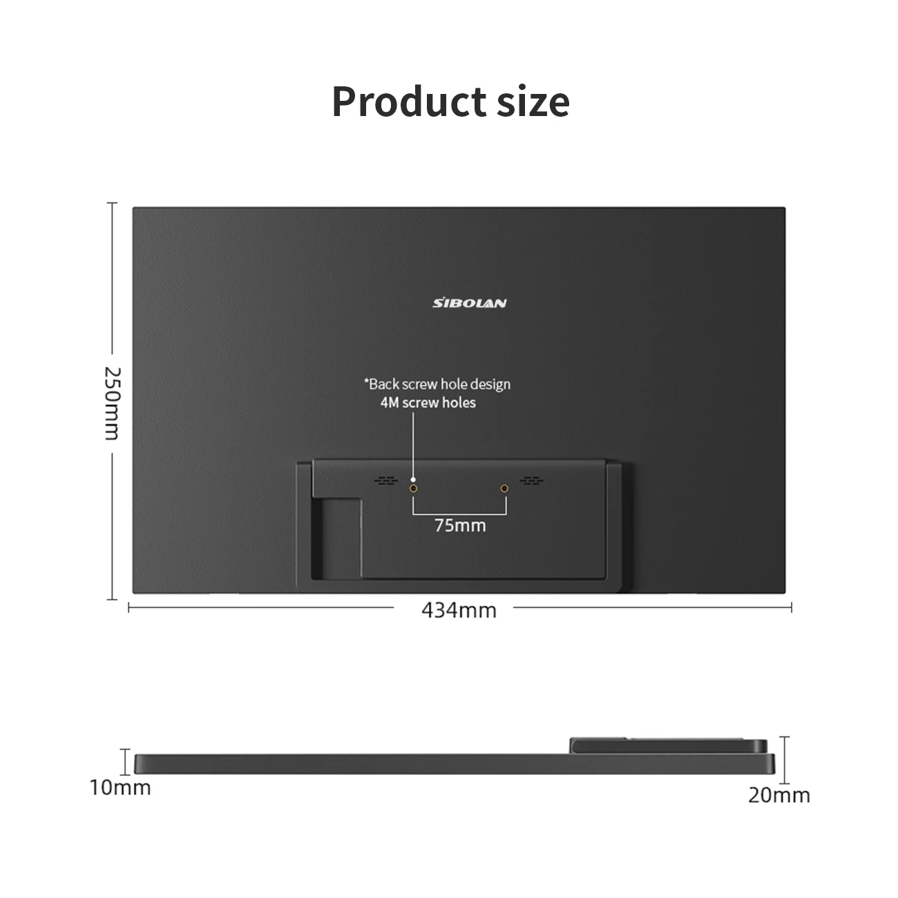 시볼란 18.5인치 메탈 휴대용 모니터 120HZ 1080P FHD IPS 외장 화면 USB C VESA 내장 스피커 노트북 게임용 디스플레이