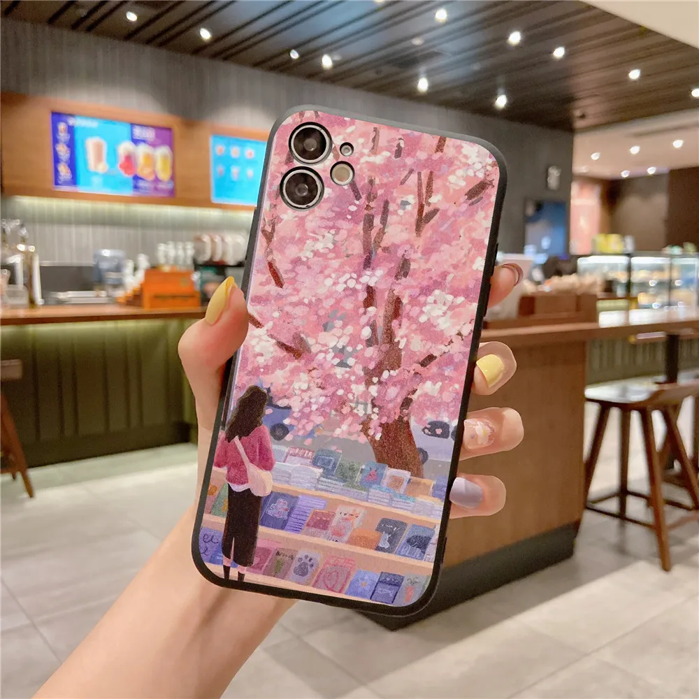 Custodia Per Acquerello Per Xiaomi Redmi Note 9 8 7 6 Pro 9T 9A 9C 9S 8T 7A 5 Plus 4X 6A Pittura Paesaggio Motivo Cover Posteriore In Silicone