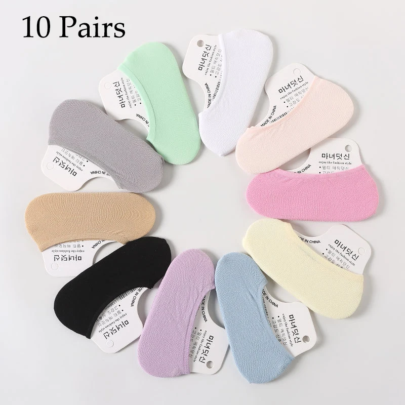 Calcetines tobilleros de algodón 100% para mujer, medias invisibles que  absorben el sudor, medias náuticas de tubo bajo, EU 36-42, 5 pares por  paquete - AliExpress