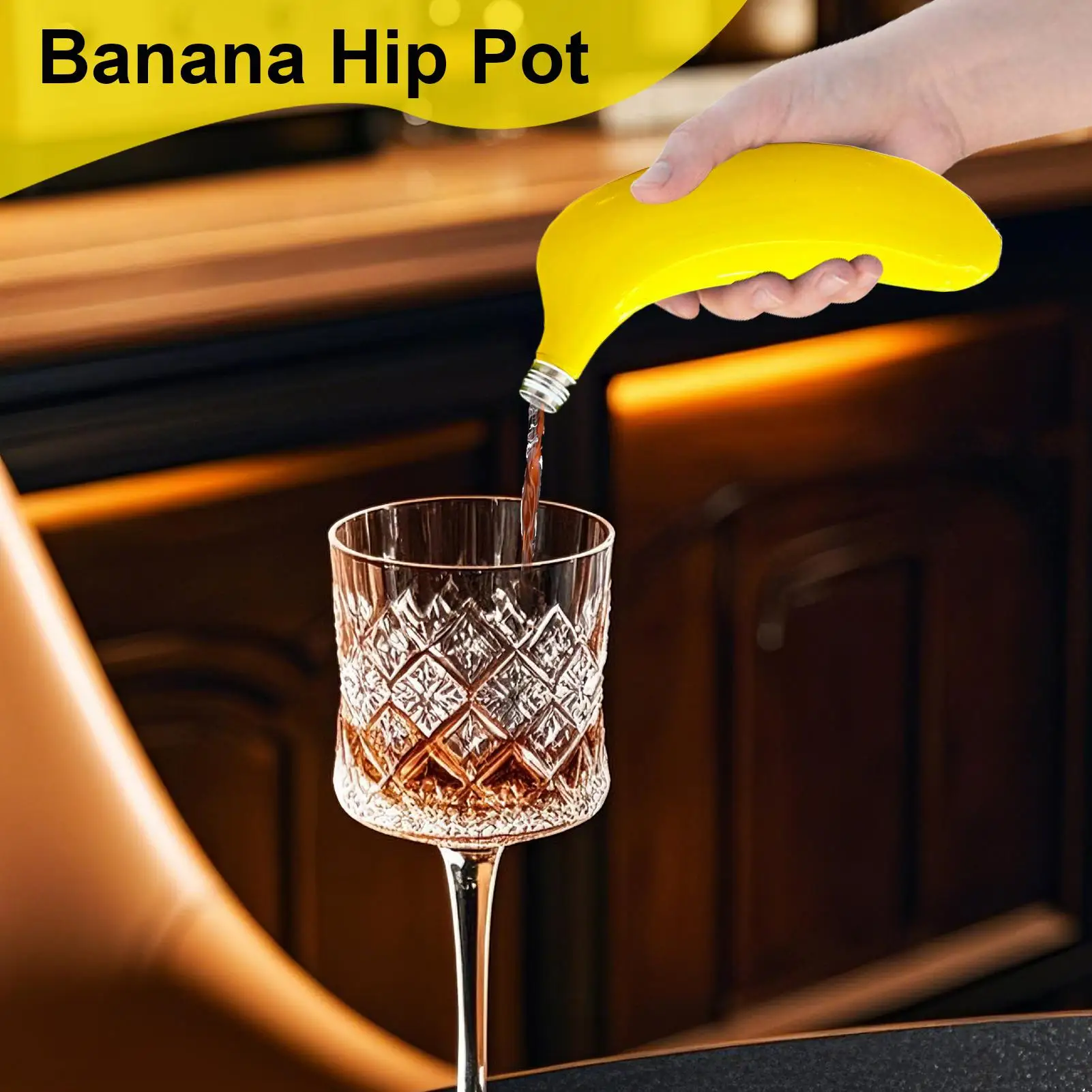 5온스 바나나 모양 힙 플라스크, 304 스테인리스 스틸 플라스크(깔때기 포함), 누수 방지 휴대용 음료 용기, 위스키/보드카용 힙 플라스크