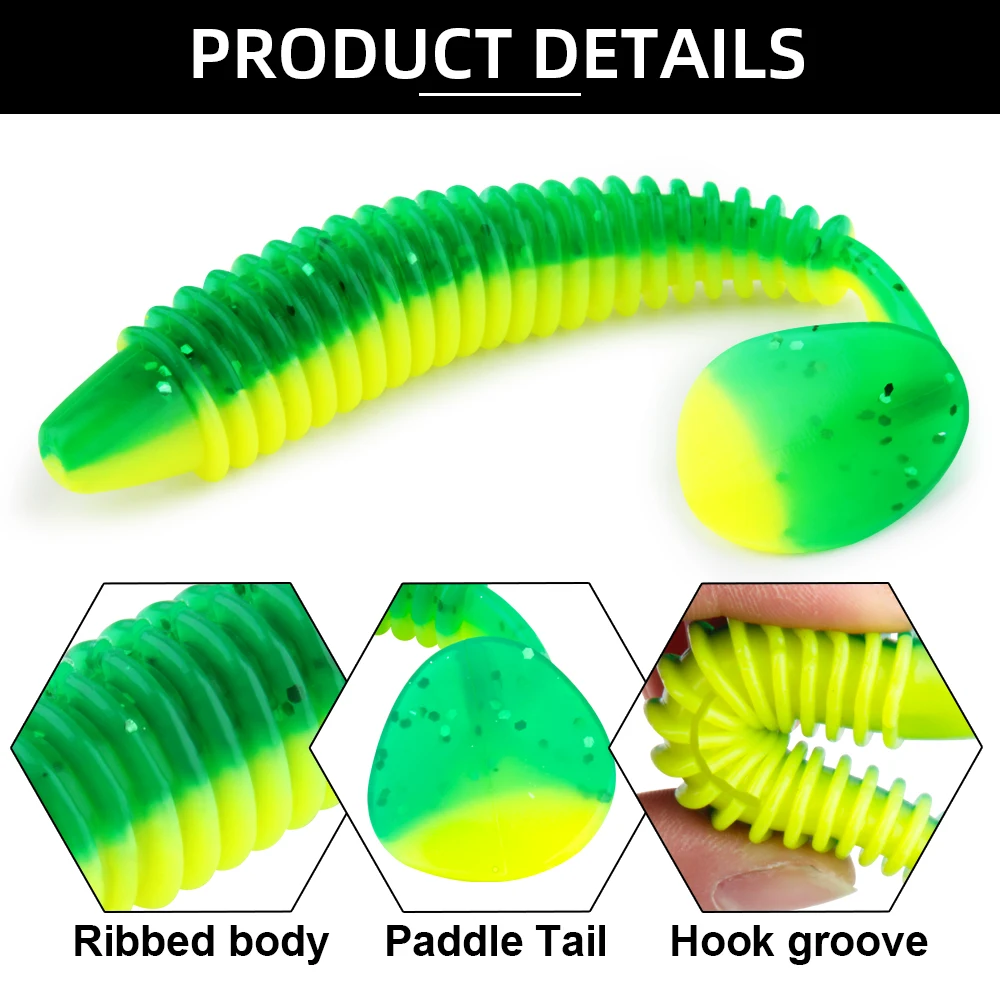Spinpoler Soft Fishing Lure 12cm Worm Fake Bait Isca Artificial Rubber Fish  Wobbler Saltwater Sea Boat Pesca 3pcs Fishing Tackle