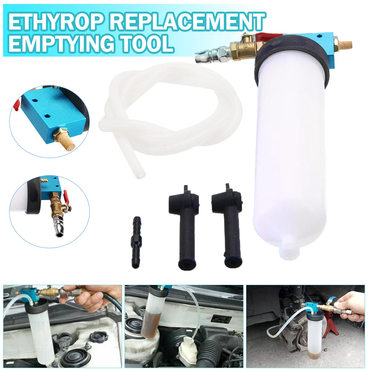 

1pc Car Brake Fluid Replacement Tool Durable Plastic Oil Bleeder Empty Equipment Practical Brakes Liquid Filling Pump