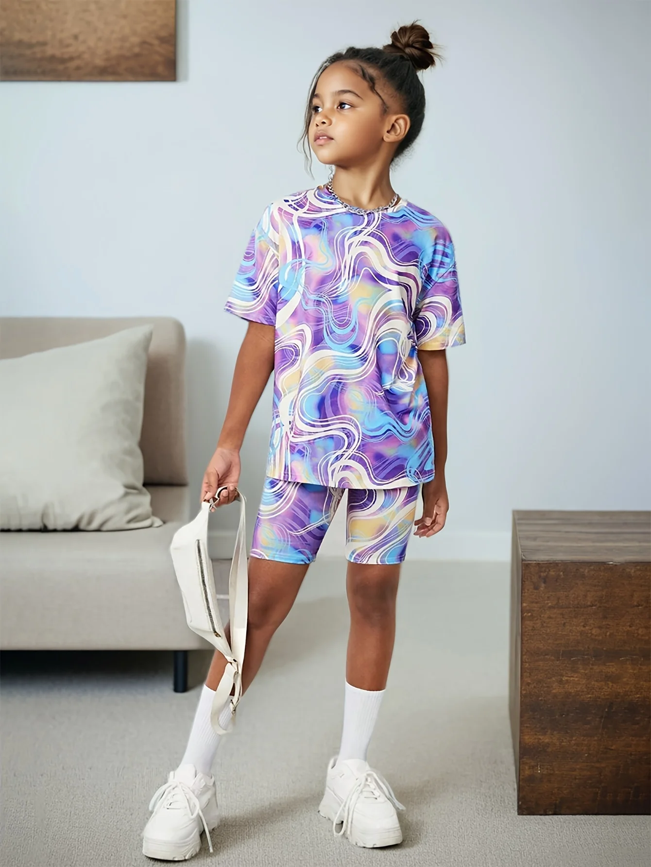 Girls Tie-Dye Shorts Set 4