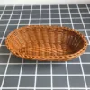 Oval Shaped Fruit Baskets Imitation Rattan Large Capacity Food Basket for Bread Candy Fruit Vegetable Storage Kitchen Supplies 6