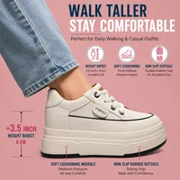 Fujin – chaussures à talons cachés, chaussures à plateforme haute de 9cm, baskets confortables de 3 pouces pour femmes, chaussures vulcanisées à semelle épaisse, chaussures décontractées 2