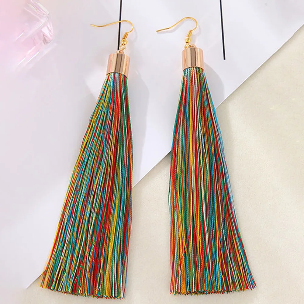 

Fashion Multicolor Fringe Dangle Earrings