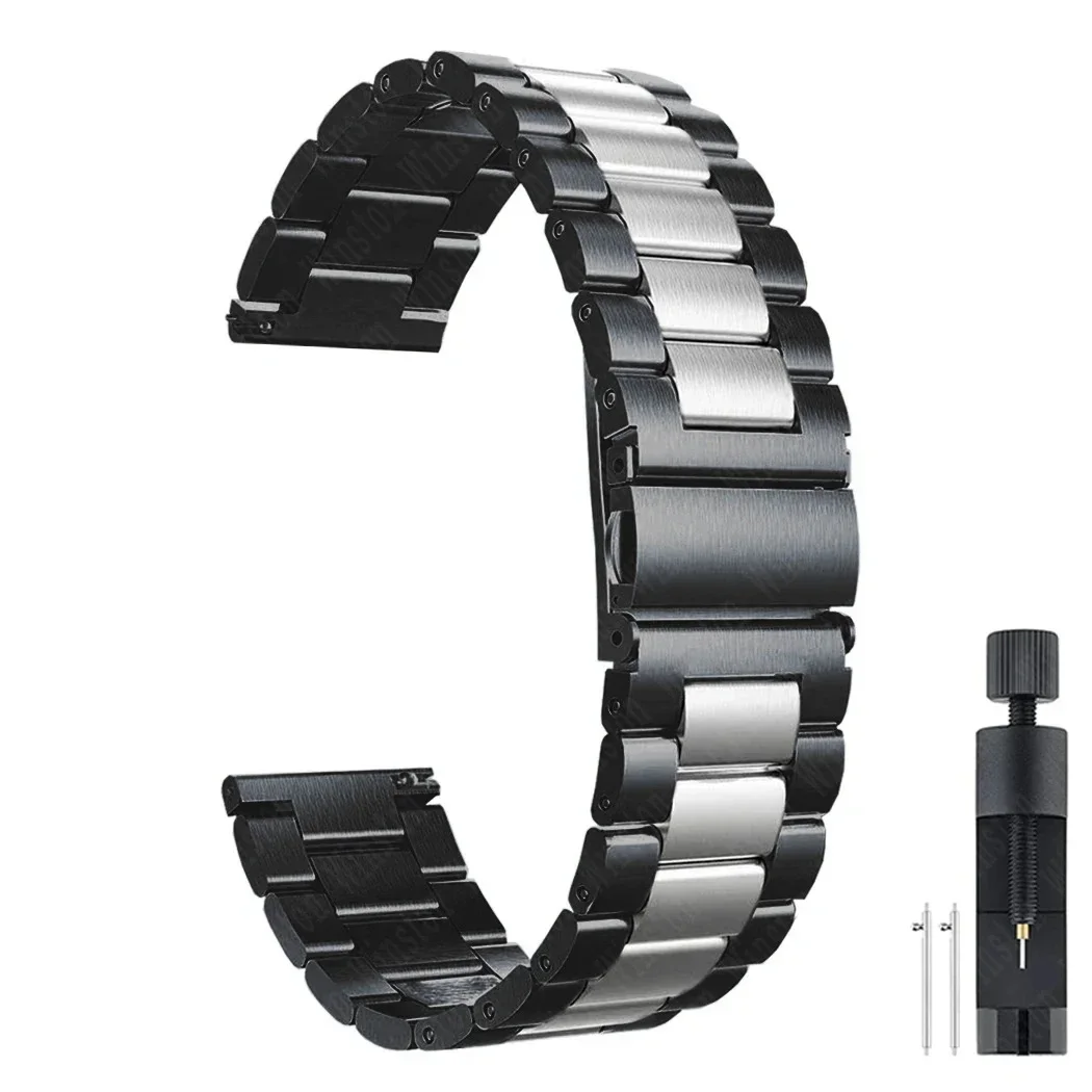 Premium Stainless Steel Watch Strap, 20mm/22mm, Metal Band