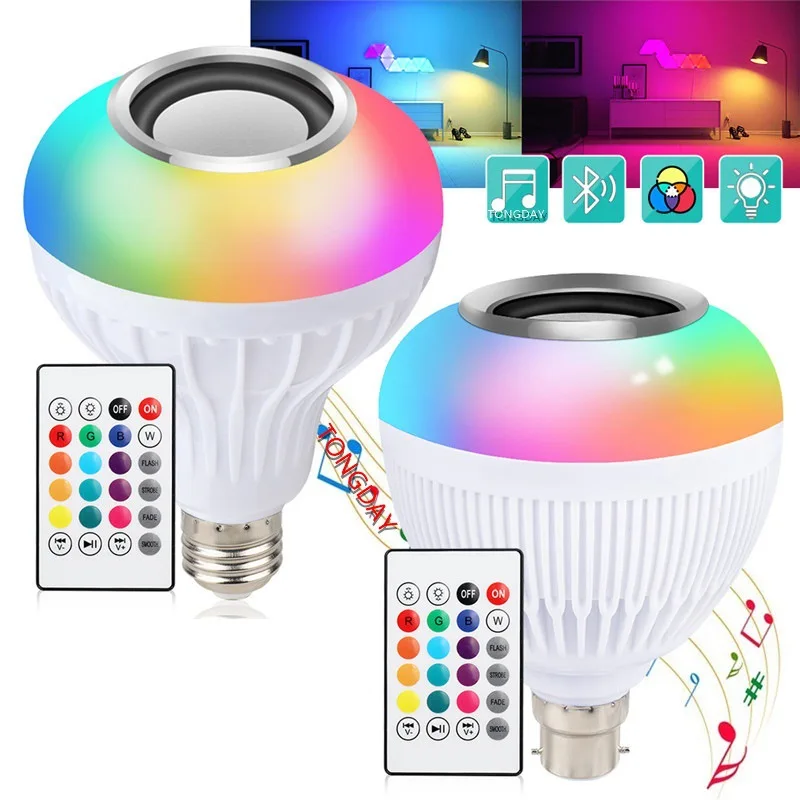 

LED Wireless Bedroom White Bulb Light Cell Phone Remote Control Smart Dimming RGB Colorful Home Decoration Party Ambient Lights