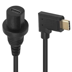 Durable Waterproof USB - C Panel Mount Extension Cable - 30cm - 30cm (Right)