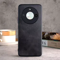 Luxury Vintage Leather Phone Case - Elegant Protective Cover for Honor X8B (Black)