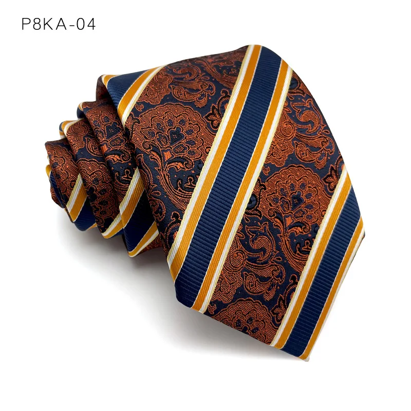 Luxus 8cm Herren Krawatte Blumen Paisley Krawatten für Mann Bräutigam Groom sman Jacquard gewebte Krawatte formelle Business-Party-Accessoires – Detail 9