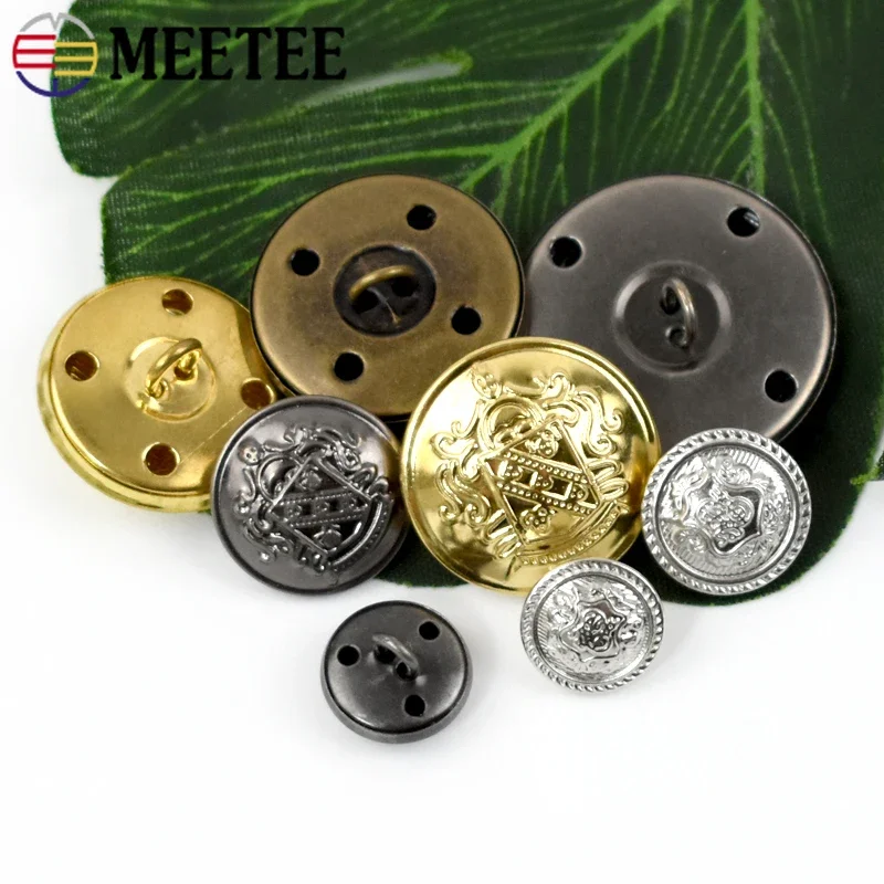 12 Bottoni In Metallo Con Leone Per Uomo E Donna - Modello Shank, Colore Argento, 25mm - 3