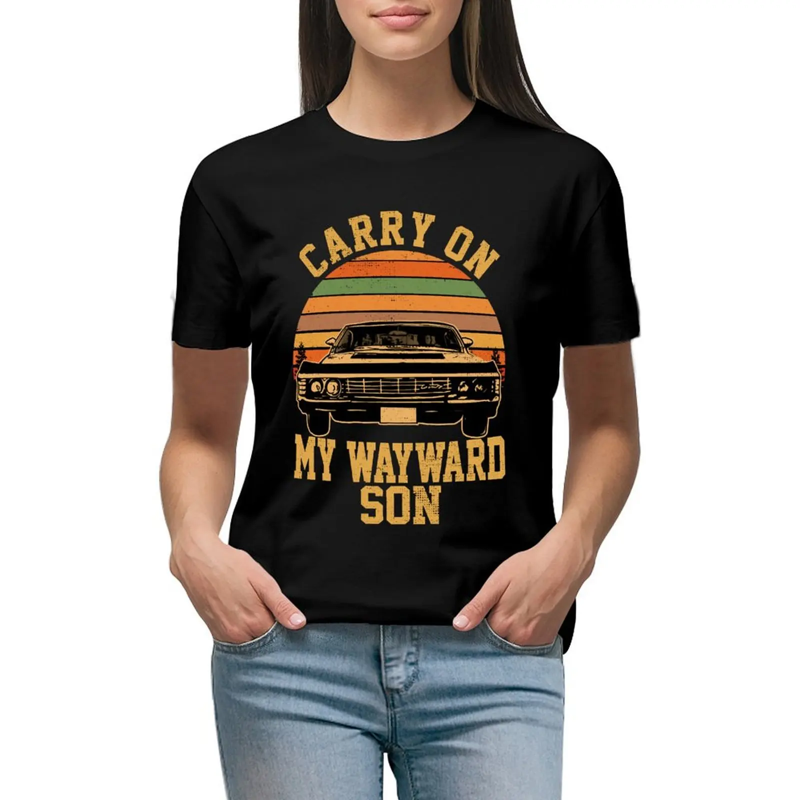 

Day Gift Vintage Carry On My Wayward Son Designgift For Everyone T-shirt aesthetic clothes tops Women