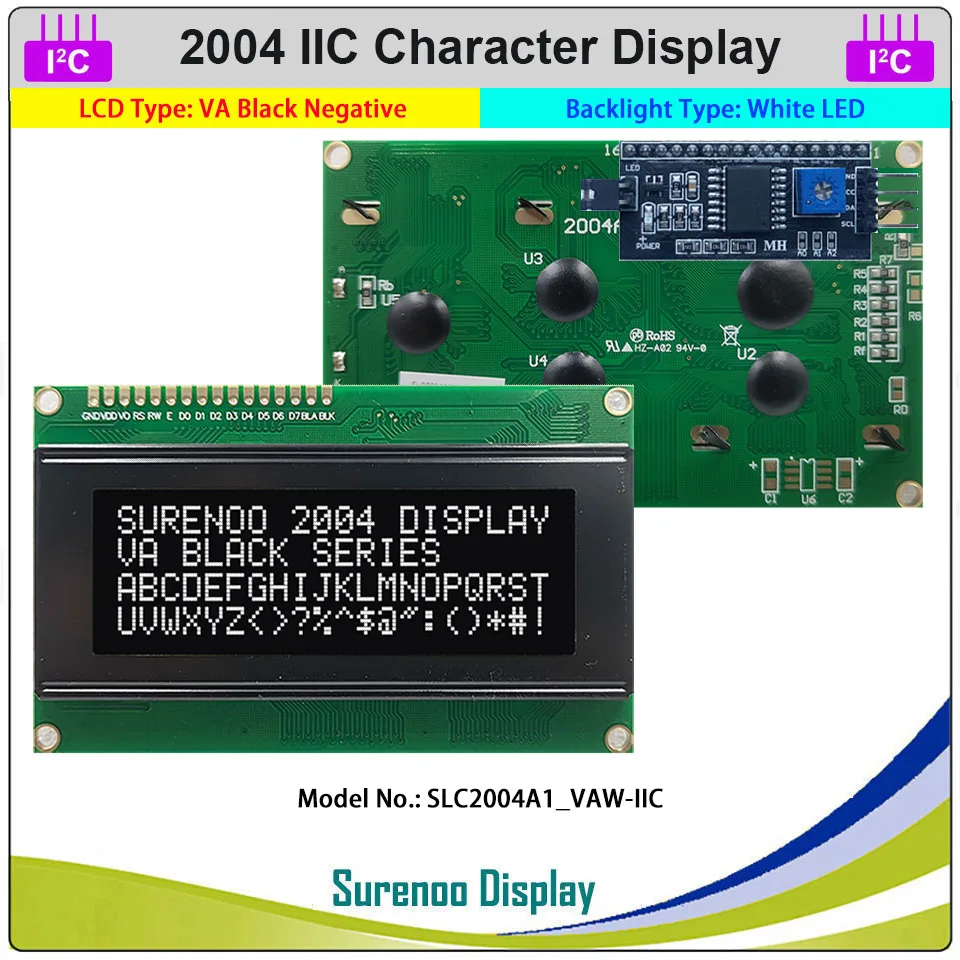 Serial IIC I2C TWI 2004 204 20*4 English & Japanese Character LCD Module Display Panel Screen for Arduino lcd display module display module