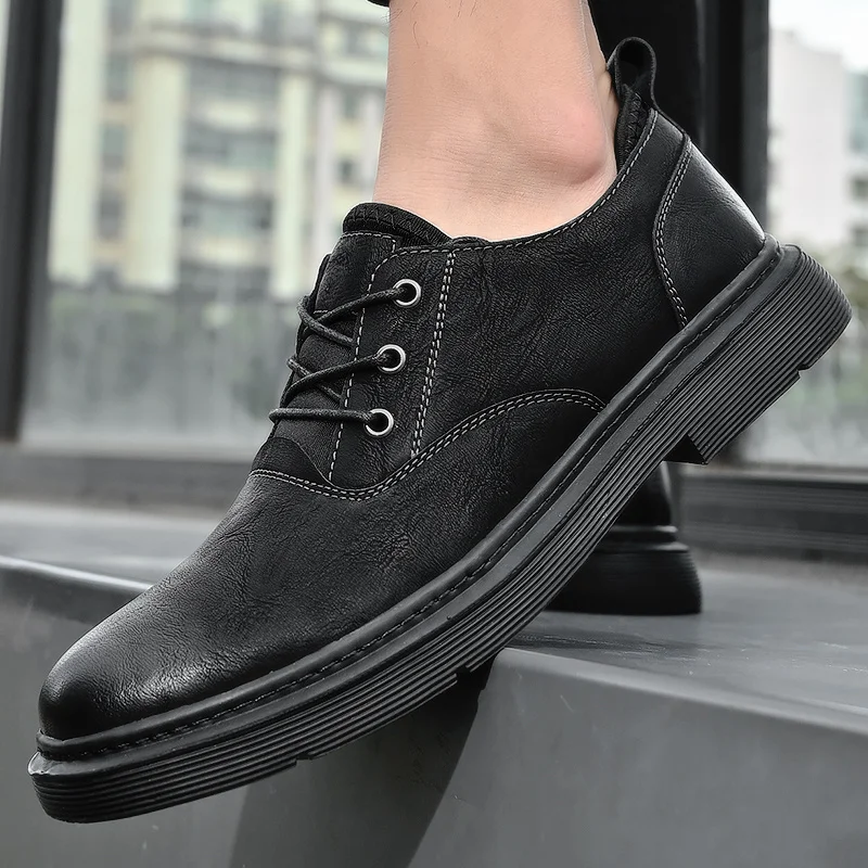 Scarpe casual in pelle da uomo Slip comode in pelle Casual Trekking Walking Trekking Leggere_voghion.com