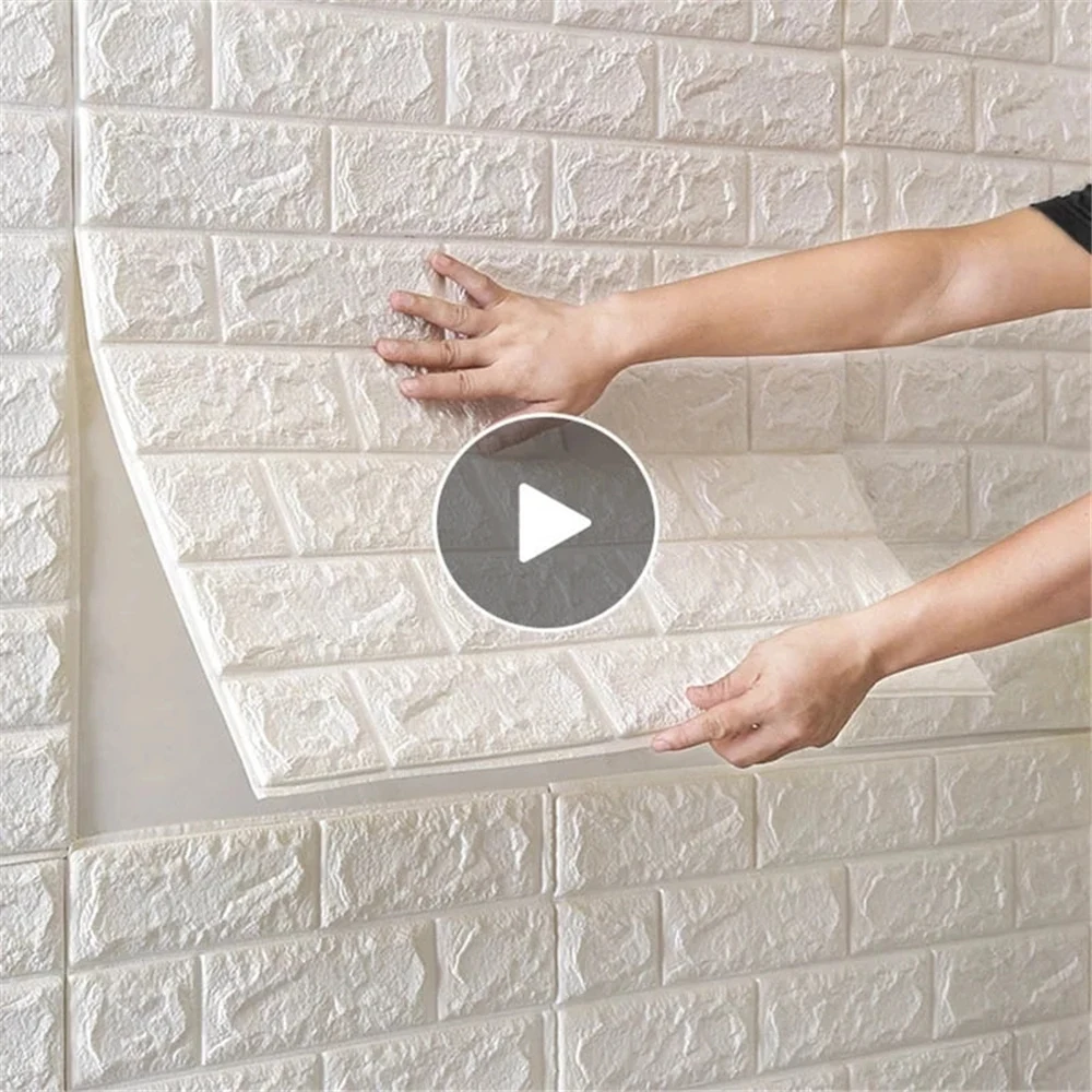 

Soft 3D Foam Wallpaper Self-adhesive Waterproof Brick Sticker Living Room Renovation Home Decor For Kids Room 70x77cm 5mm Thick