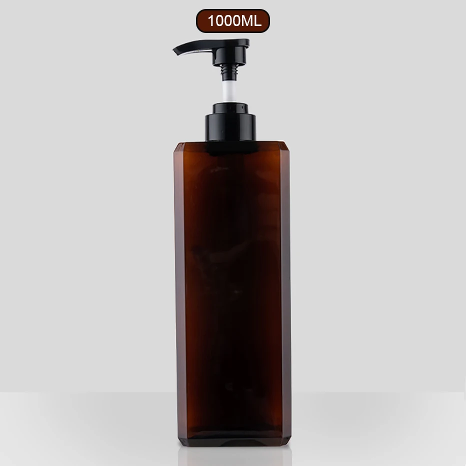 1000ml Square Refillable Pump Bottle for Shampoo, Conditioner, and Body Wash