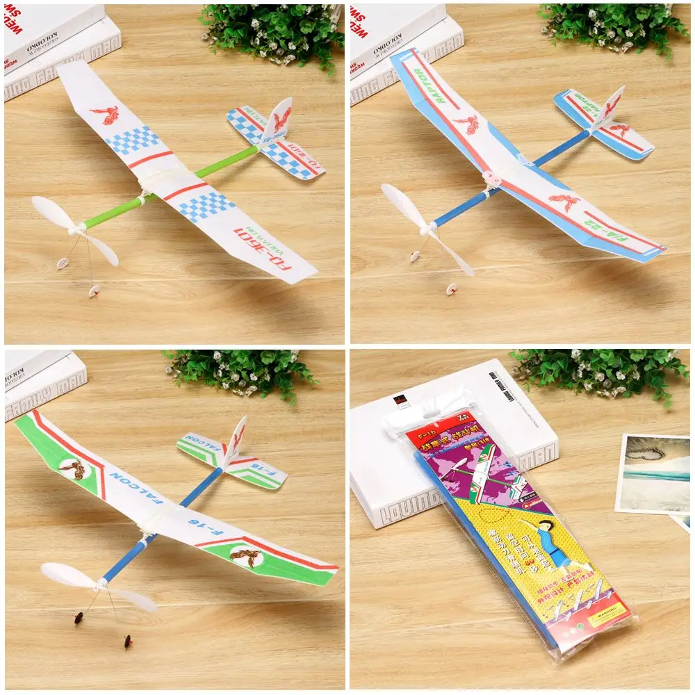 

Experiment Children Kids Gift Airplane Model Hand Throw Rubber Bands Power Flying Glider Foam Plane Aircraft Toy