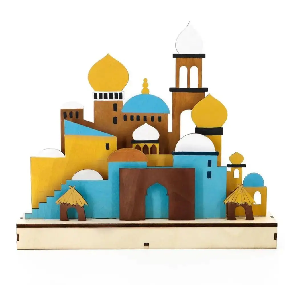 

Eid Mubarak Led деревянные украшения Новый Рамадан мусульманский фестиваль спальня настольная лампа домашний декор стол Декор деревянное ремесло