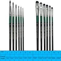 Artist Paint Brush Set of 12 Round and Filbert/Flat/Angle Brushes for Watercolor Acrylic Gouache Oil and Tempera Painting 2