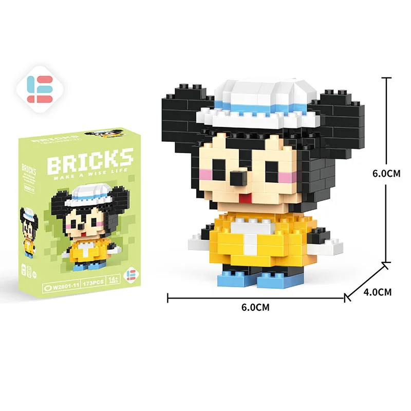 thumbnail image 1 of Figuras de acción de Disney, bloques de construcción, juguetes, figuras de anime, imagen del pato Donald, Pooh, oso, Stitch, muñecos, rompecabezas para niños, juguetes de ensamblaje, ladrillos, ventas, 1 of 5