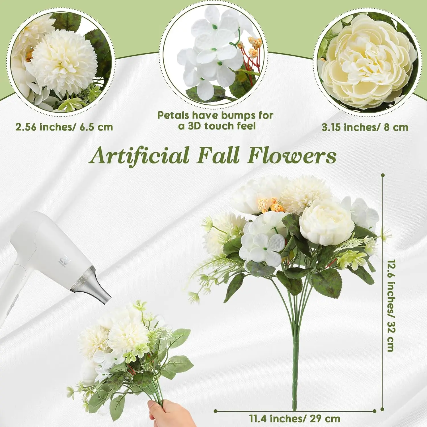 1pc Künstliche Blumen 32Cm Seide Pfingstrose Hochzeit Hortensien Bouquet Festival Girlande Dekor Vase Hause Zimmer Hof Sammelalbum diy Geschenk – Detail 5